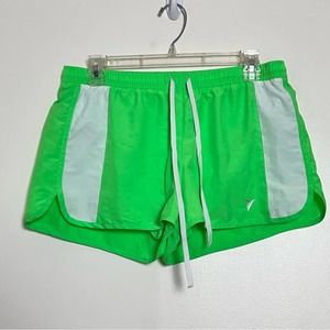 Old Navy Women’s Active Sport Shorts Neon Green and White Shorts Sz M